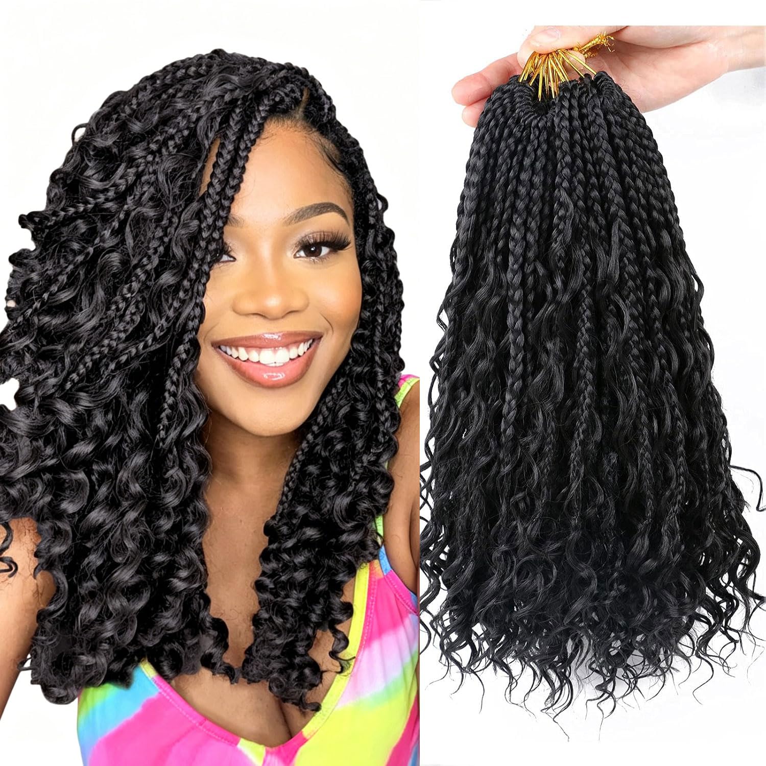 Amazon.com : LMZIM 14 Inch Goddess Box Braids Crochet Hair
